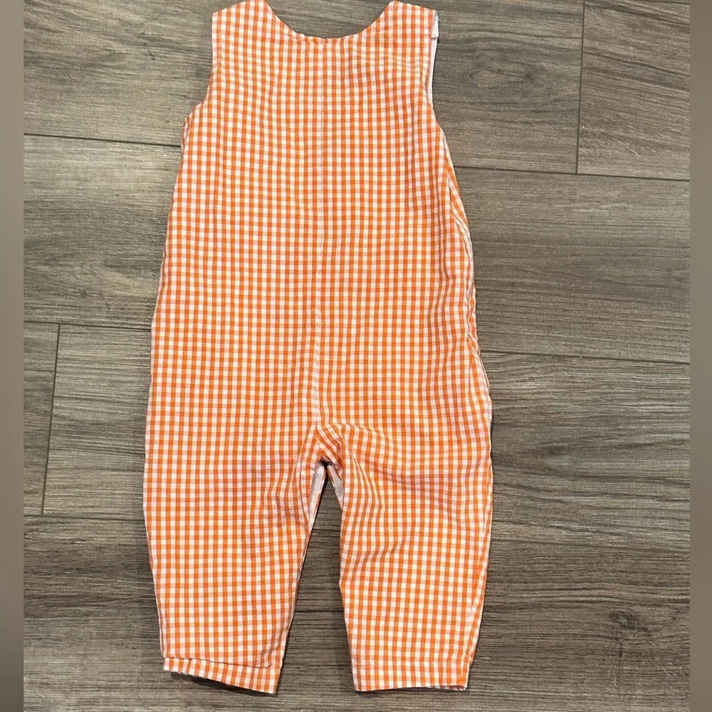 Excellent condition Orange Gingham Long Pant Jon Jons 24 Month Initials JCH